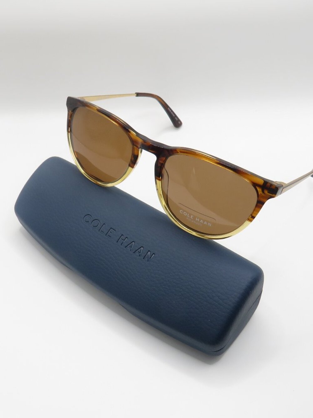 Polarized Cole Haan New CH5507 210 Brown Horn/Brown Sunglasses